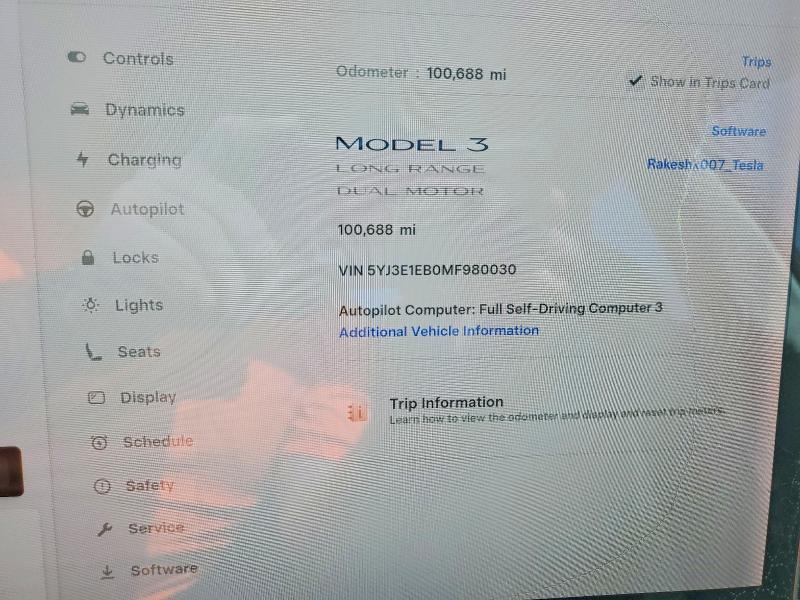 Photo 9 from auction – 2021 TESLA MODEL 3 with VIN 5YJ3E1EB0MF980030