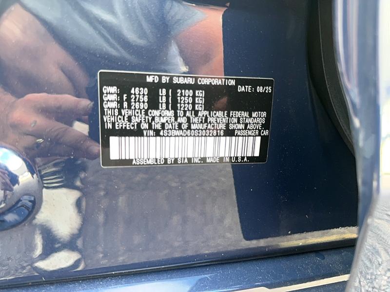 Photo 10 from auction – 2025 SUBARU LEGACY with VIN 4S3BWAD60S3032816