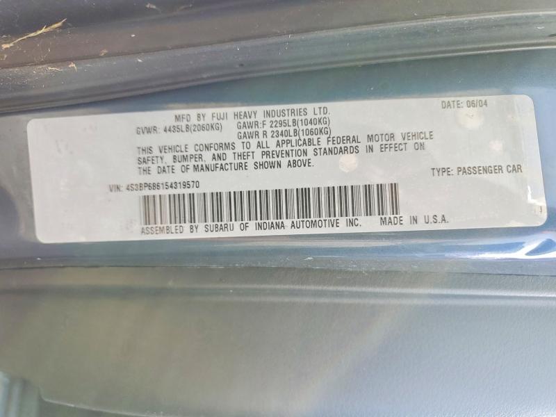 Photo 14 from auction – 2005 SUBARU LEGACY with VIN 4S3BP686154319570