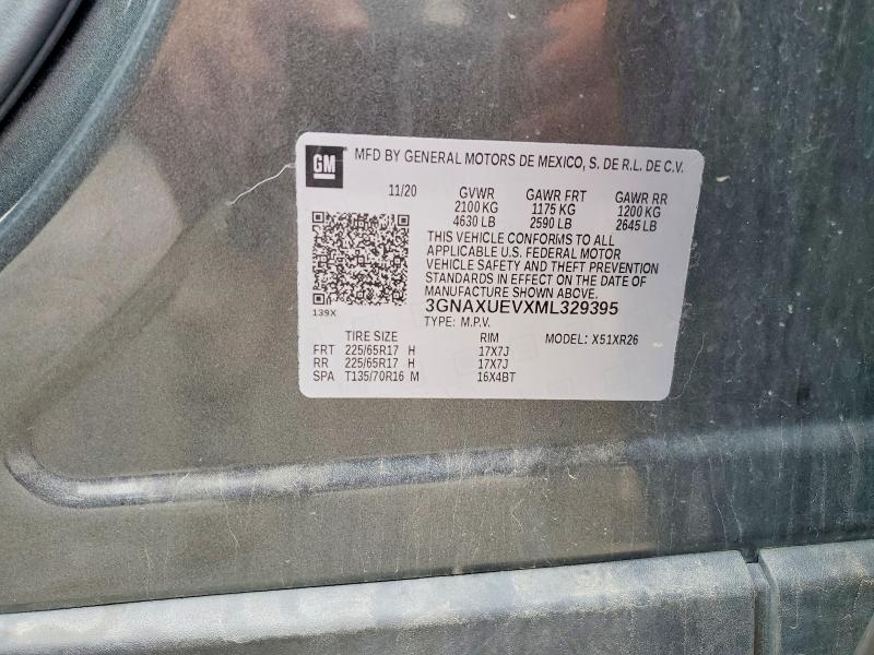 Photo 14 from auction – 2021 CHEVROLET EQUINOX with VIN 3GNAXUEVXML329395