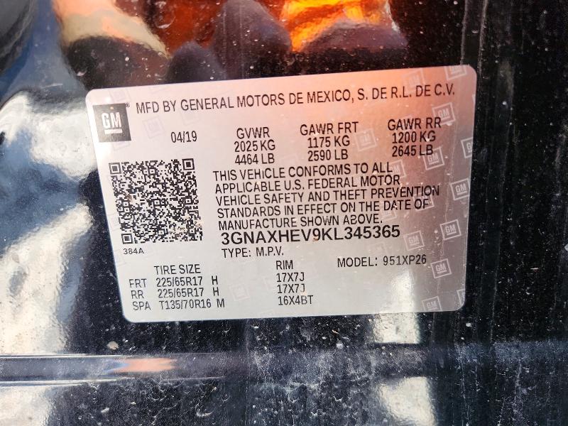 Photo 14 from auction – 2019 CHEVROLET EQUINOX with VIN 3GNAXHEV9KL345365