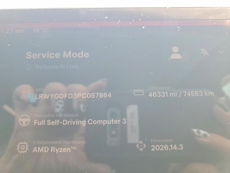 Photo 9 from auction – 2023 TESLA MODEL Y with VIN LRWYGDFD3PC057864