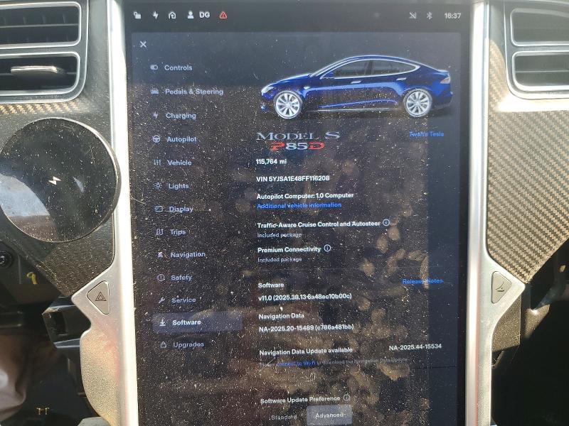 Photo 9 from auction – 2015 TESLA MODEL S with VIN 5YJSA1E48FF116208