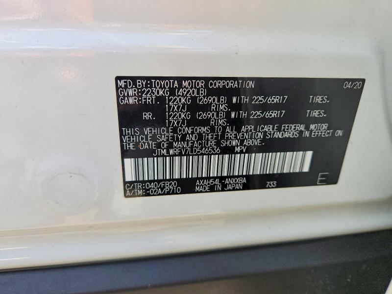 Photo 14 from auction – 2020 TOYOTA RAV4 with VIN JTMLWRFV7LD546536