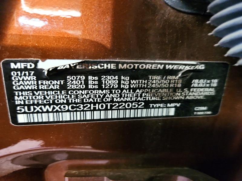 Photo 14 from auction – 2017 BMW X3 with VIN 5UXWX9C32H0T22052