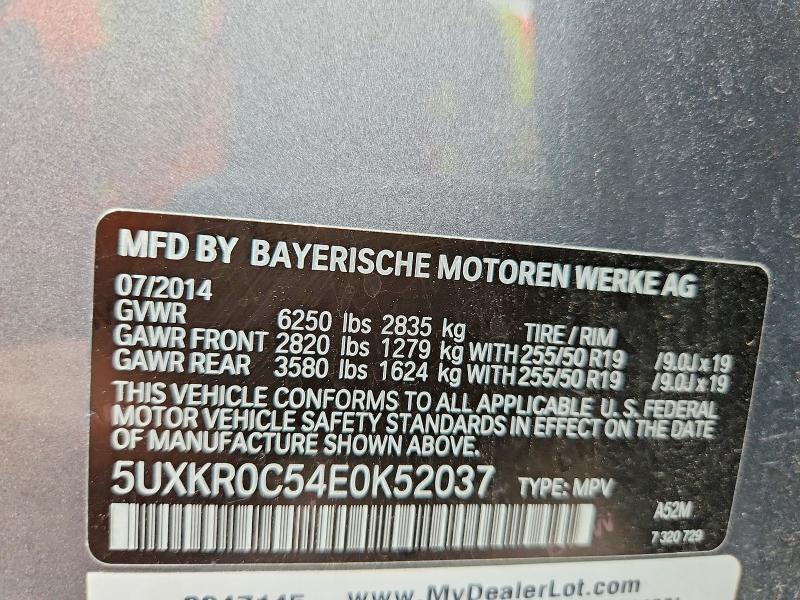 Photo 14 from auction – 2014 BMW X5 with VIN 5UXKR0C54E0K52037