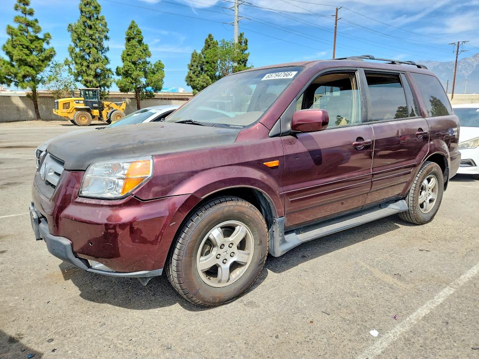 HONDA PILOT 2007 with VIN 2HKYF18487H509393 - Photo from auction