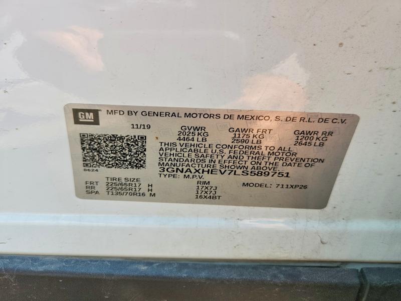 Photo 14 from auction – 2020 CHEVROLET EQUINOX with VIN 3GNAXHEV7LS589751