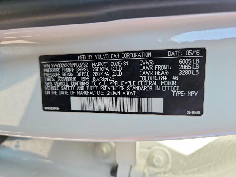 Photo 14 from auction – 2017 VOLVO XC90 with VIN YV4102KK1H1109732