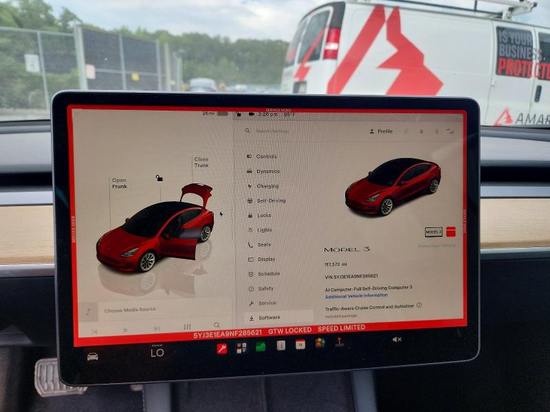 Photo 9 from auction – 2022 TESLA MODEL 3 with VIN 5YJ3E1EA9NF285621