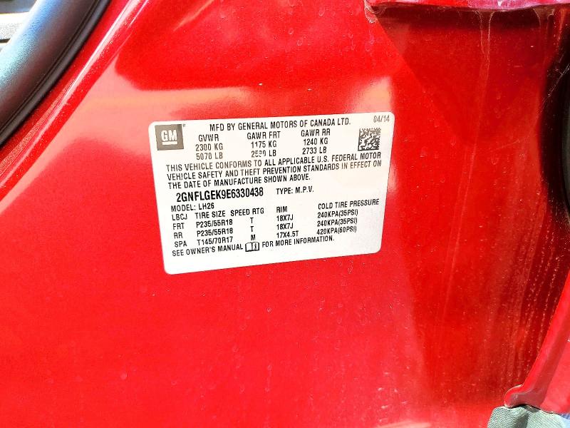 Снимка 14 от търг – 2014 CHEVROLET EQUINOX с VIN 2GNFLGEK9E6330438