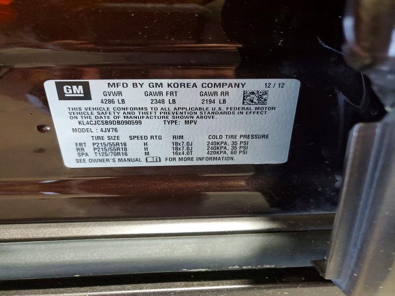 Photo 14 from auction – 2013 BUICK ENCORE with VIN KL4CJCSB9DB090599