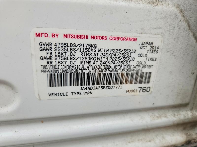 Photo 14 from auction – 2015 MITSUBISHI OUTLANDER with VIN JA4AD3A35FZ007771