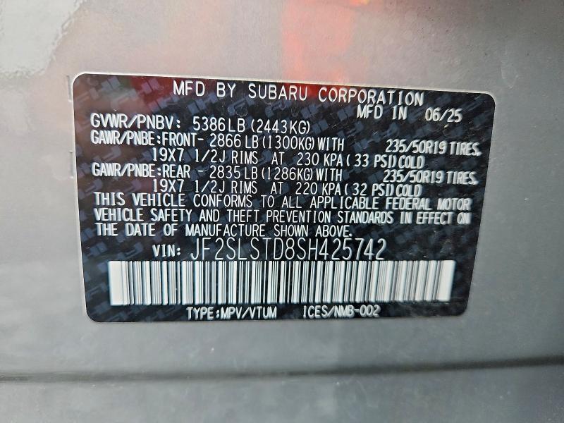Photo 14 from auction – 2025 SUBARU FORESTER with VIN JF2SLSTD8SH425742