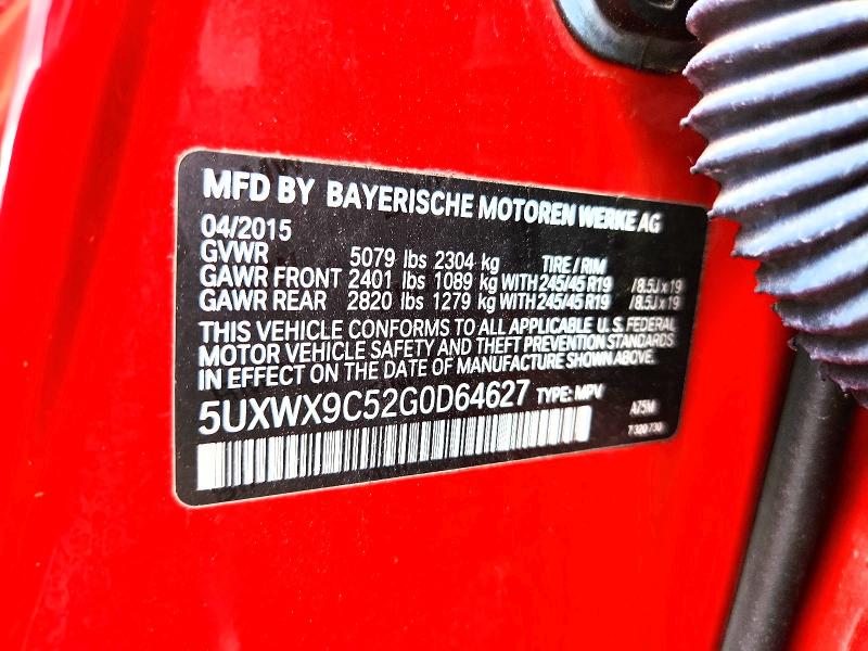 Photo 14 from auction – 2016 BMW X3 with VIN 5UXWX9C52G0D64627