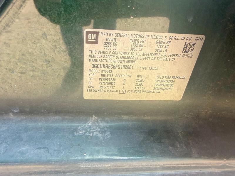 Photo 10 from auction – 2015 CHEVROLET SILVERADO with VIN 3GCUKREC6FG182861