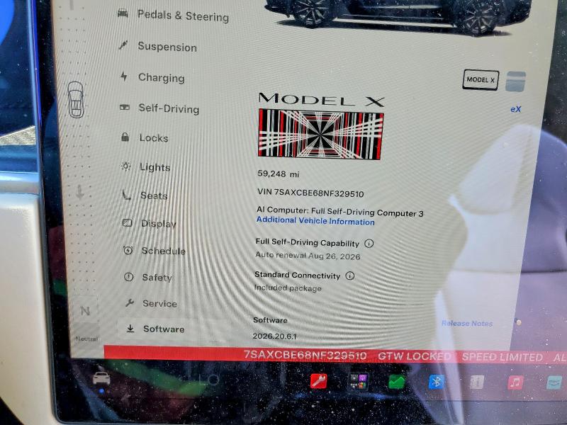 Zdjęcie 9 z aukcji – 2022 TESLA MODEL X z VIN 7SAXCBE68NF329510