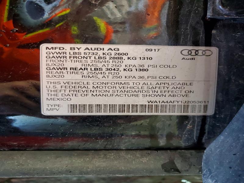 Photo 14 from auction – 2018 AUDI SQ5 with VIN WA1A4AFY1J2053611