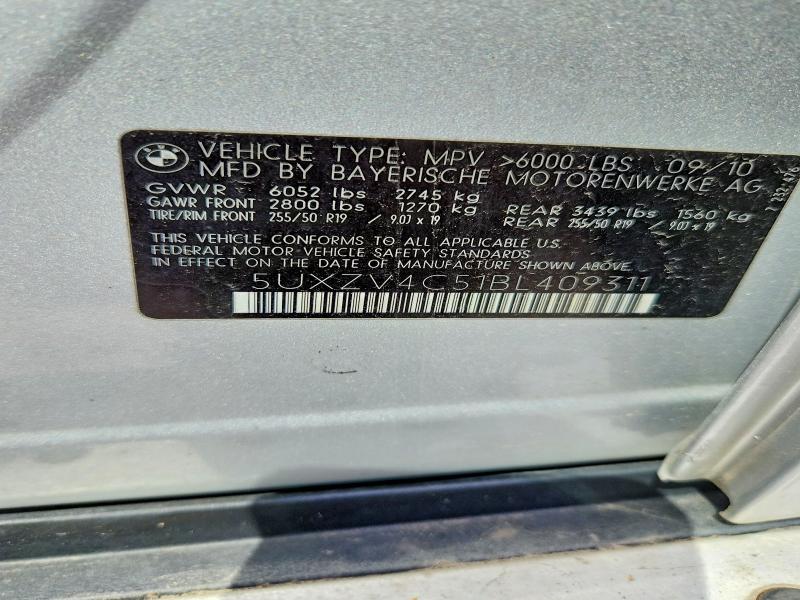 Photo 14 from auction – 2011 BMW X5 with VIN 5UXZV4C51BL409311