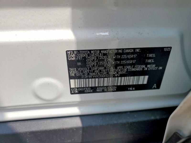 Photo 14 from auction – 2025 TOYOTA RAV4 with VIN 2T3H1RFV4SC356443