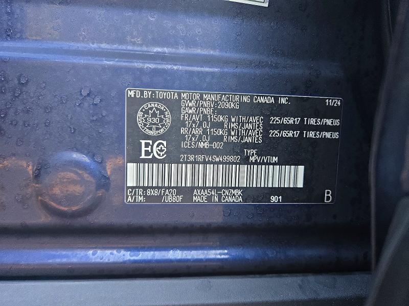 Photo 14 from auction – 2025 TOYOTA RAV4 with VIN 2T3R1RFV4SW499802