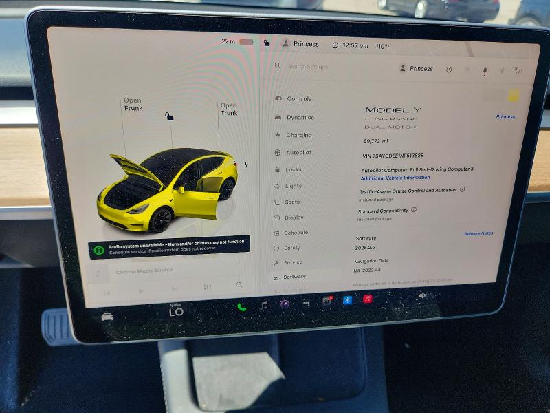 Photo 9 from auction – 2022 TESLA MODEL Y with VIN 7SAYGDEE1NF513828