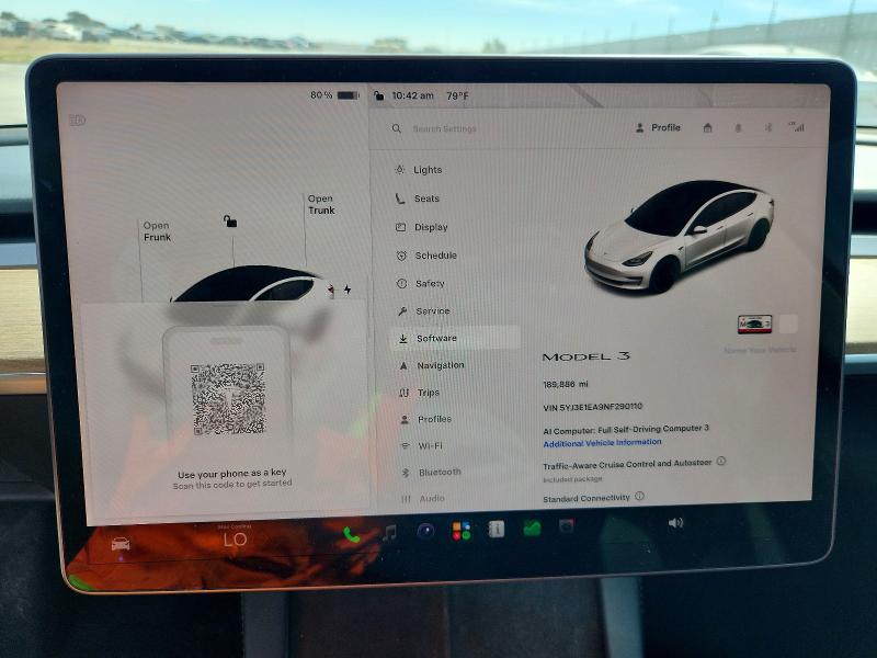 Photo 9 from auction – 2022 TESLA MODEL 3 with VIN 5YJ3E1EA9NF290110