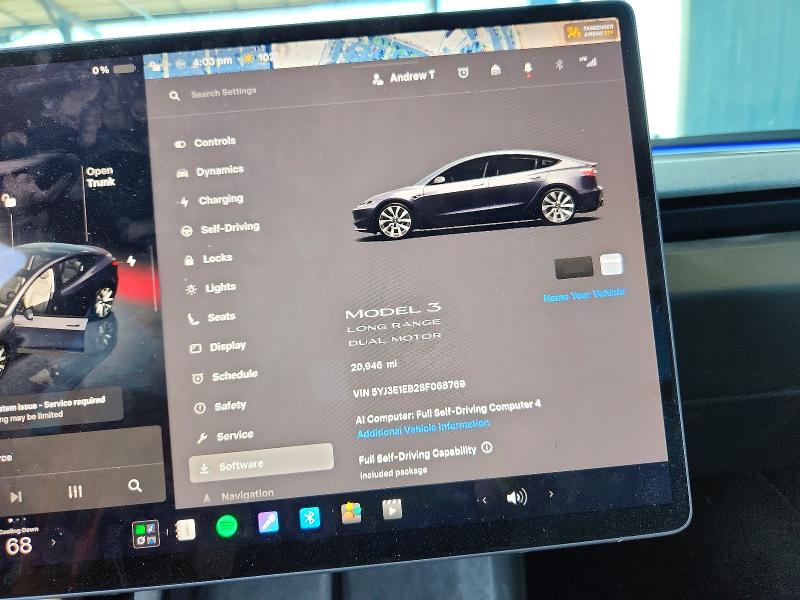 Фото 9 с аукциона – 2025 TESLA MODEL 3 с VIN 5YJ3E1EB2SF068769