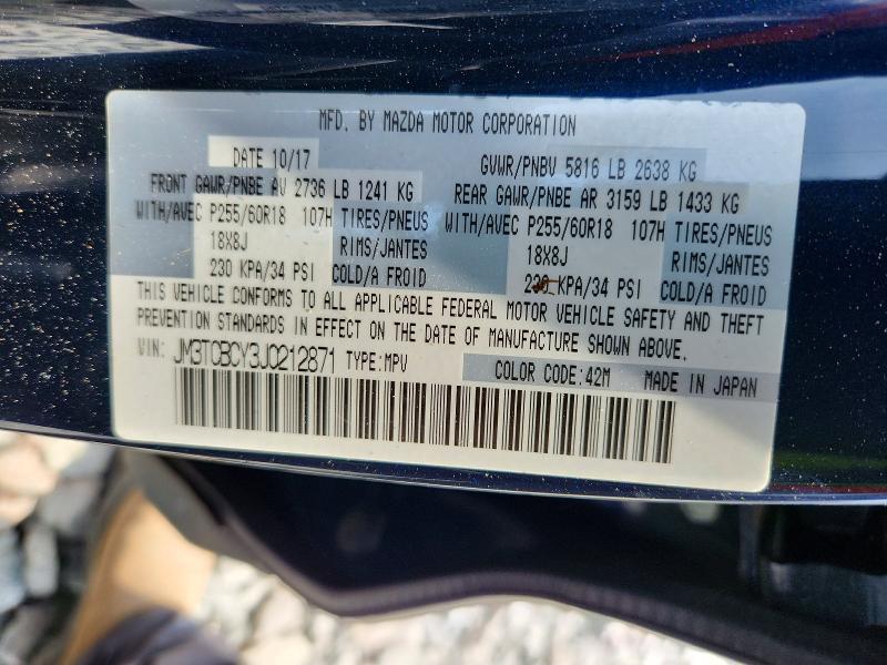 Foto 14 de la subasta – 2018 MAZDA CX-9 con VIN JM3TCBCY3J0212871