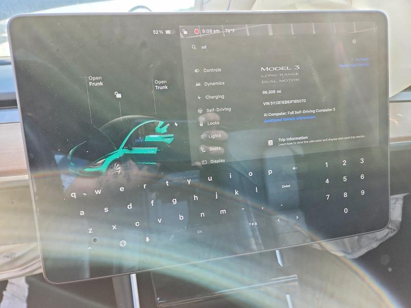Фото 9 с аукциона – 2018 TESLA MODEL 3 с VIN 5YJ3E1EB9JF185070