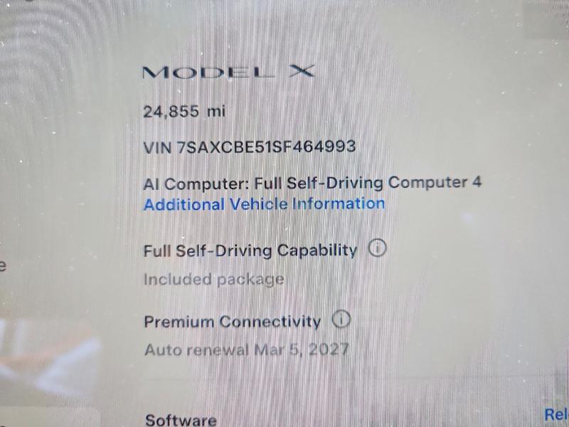 Photo 9 from auction – 2025 TESLA MODEL X with VIN 7SAXCBE51SF464993