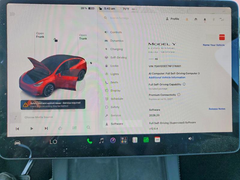 Photo 9 from auction – 2022 TESLA MODEL Y with VIN 7SAYGDEE7NF376801