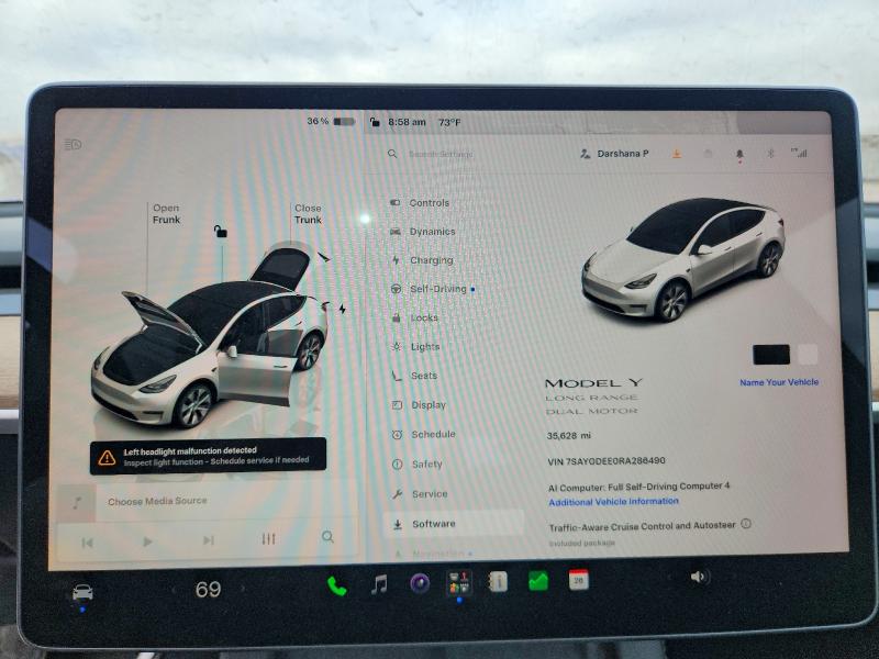 Photo 9 from auction – 2024 TESLA MODEL Y with VIN 7SAYGDEE0RA286490