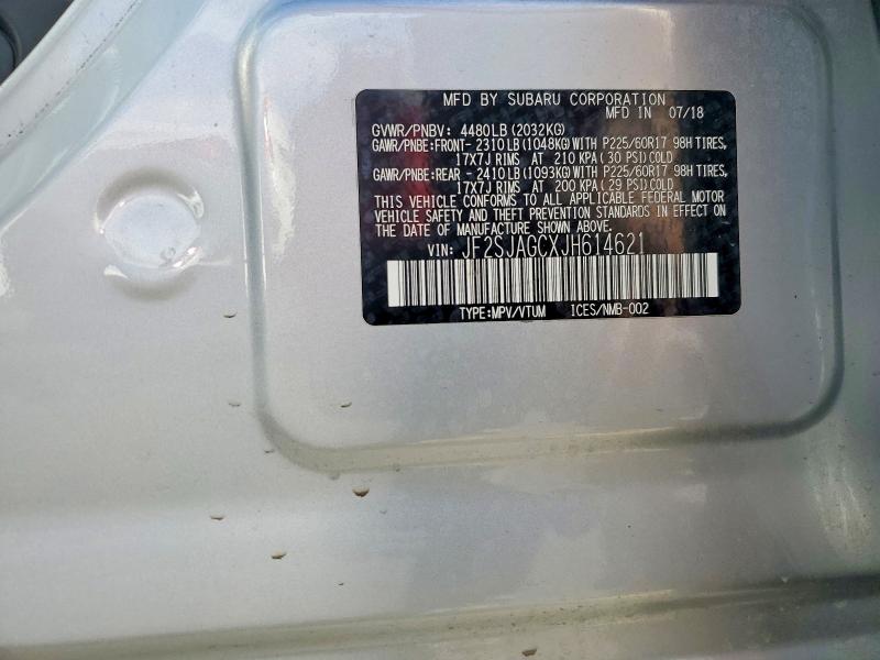 Photo 14 from auction – 2018 SUBARU FORESTER with VIN JF2SJAGCXJH614621