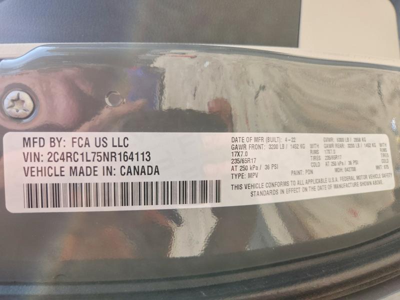 Photo 14 from auction – 2022 CHRYSLER PACIFICA with VIN 2C4RC1L75NR164113