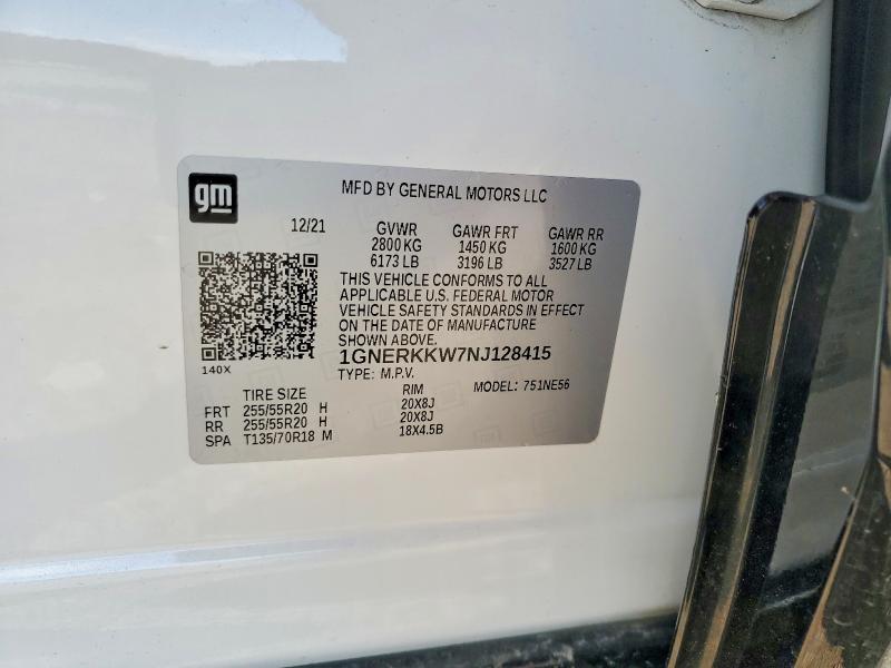 Photo 14 from auction – 2022 CHEVROLET TRAVERSE with VIN 1GNERKKW7NJ128415