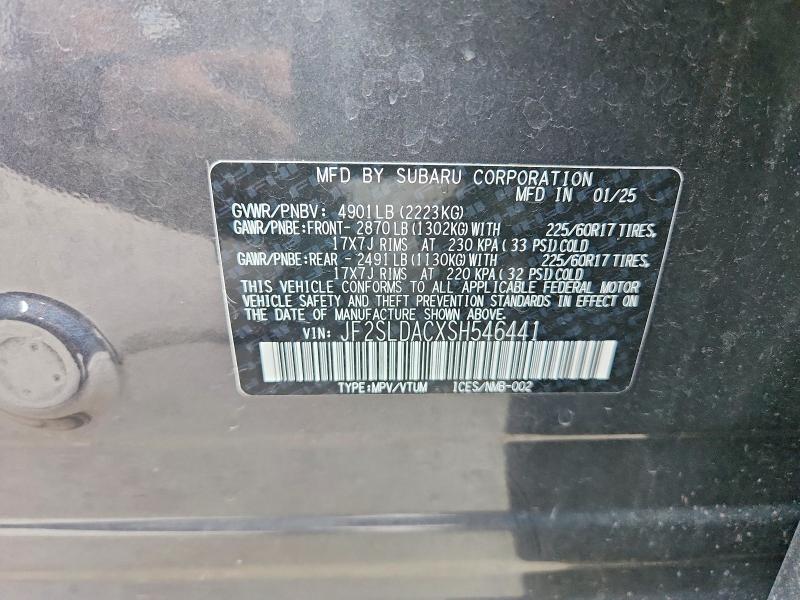 Photo 14 from auction – 2025 SUBARU FORESTER with VIN JF2SLDACXSH546441