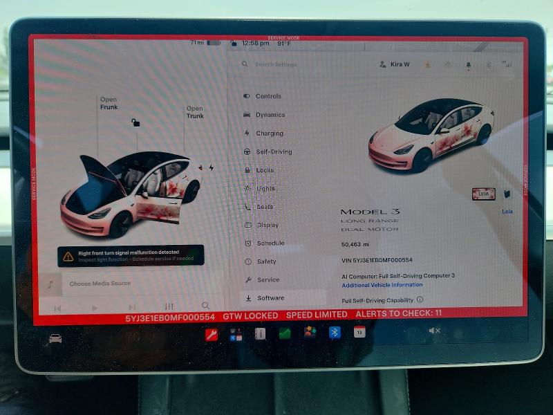 Photo 9 from auction – 2021 TESLA MODEL 3 with VIN 5YJ3E1EB0MF000554
