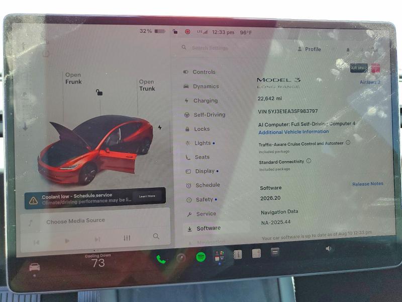 Photo 9 from auction – 2025 TESLA MODEL 3 with VIN 5YJ3E1EA3SF983797