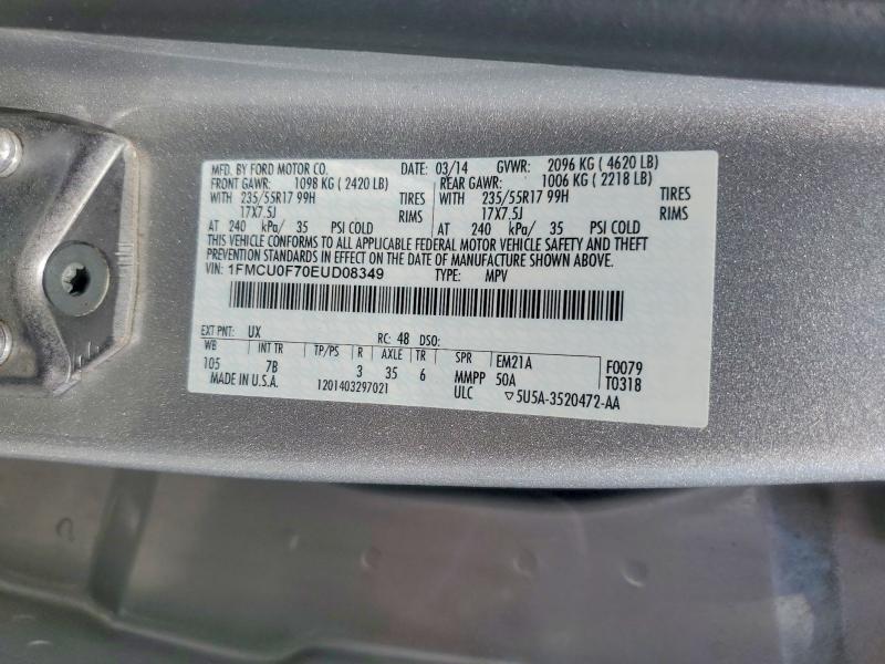 Photo 14 from auction – 2014 FORD ESCAPE with VIN 1FMCU0F70EUD08349