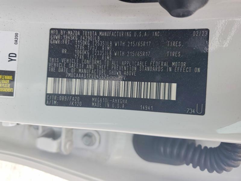 Photo 14 from auction – 2023 TOYOTA COROLLA CROSS with VIN 7MUCAAAG1PV045571