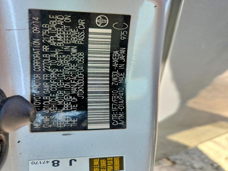 Photo 14 from auction – 2015 TOYOTA PRIUS with VIN JTDKN3DU0F0410508