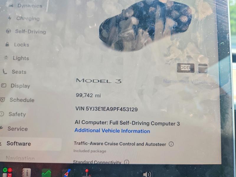 Photo 9 from auction – 2023 TESLA MODEL 3 with VIN 5YJ3E1EA9PF453129