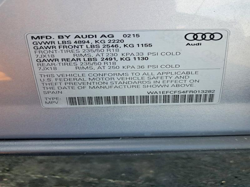 Photo 14 from auction – 2015 AUDI Q3 with VIN WA1EFCFS4FR013282