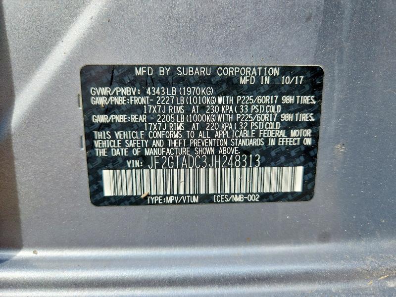 Photo 14 from auction – 2018 SUBARU CROSSTREK with VIN JF2GTADC3JH248313
