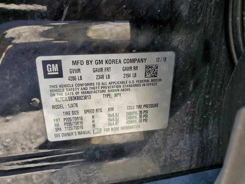 Photo 14 from auction – 2019 CHEVROLET TRAX with VIN KL7CJLSB3KB823813