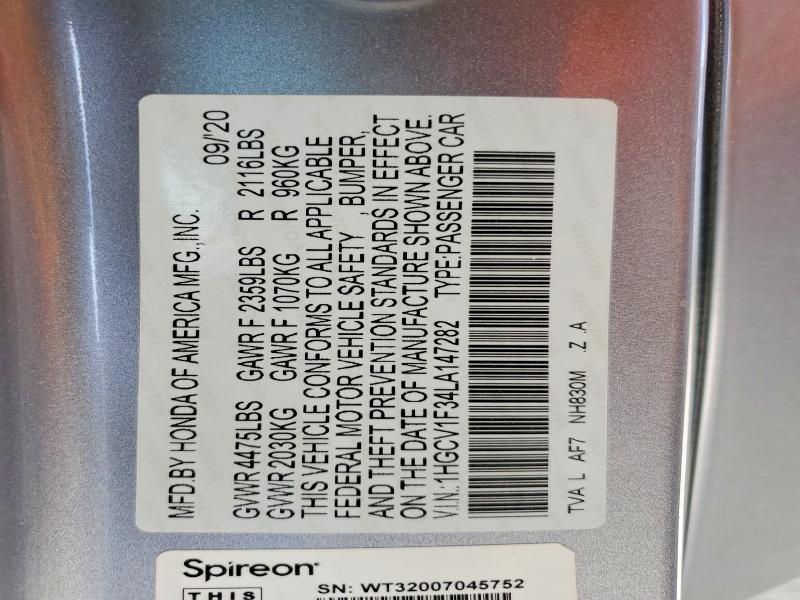 Photo 14 from auction – 2020 HONDA ACCORD with VIN 1HGCV1F34LA147282
