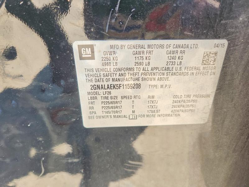 Photo 14 from auction – 2015 CHEVROLET EQUINOX with VIN 2GNALAEK5F1159208