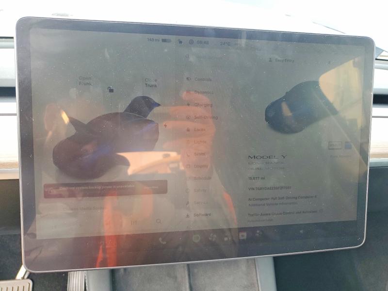 Photo 9 from auction – 2025 TESLA MODEL Y with VIN 7SAYGAEE5SF217561