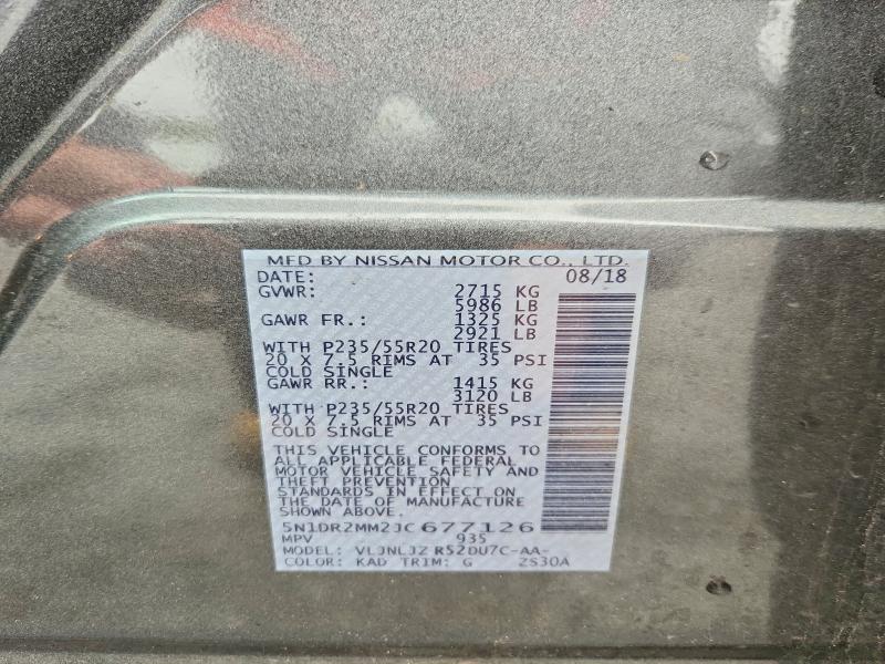 Photo 14 from auction – 2018 NISSAN PATHFINDER with VIN 5N1DR2MM2JC677126
